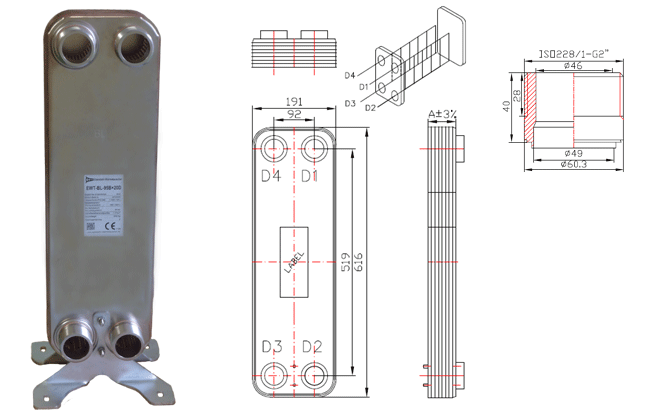 Plattenwärmetauscher BL-95 (Substitut CB76 CB77 CB110)
