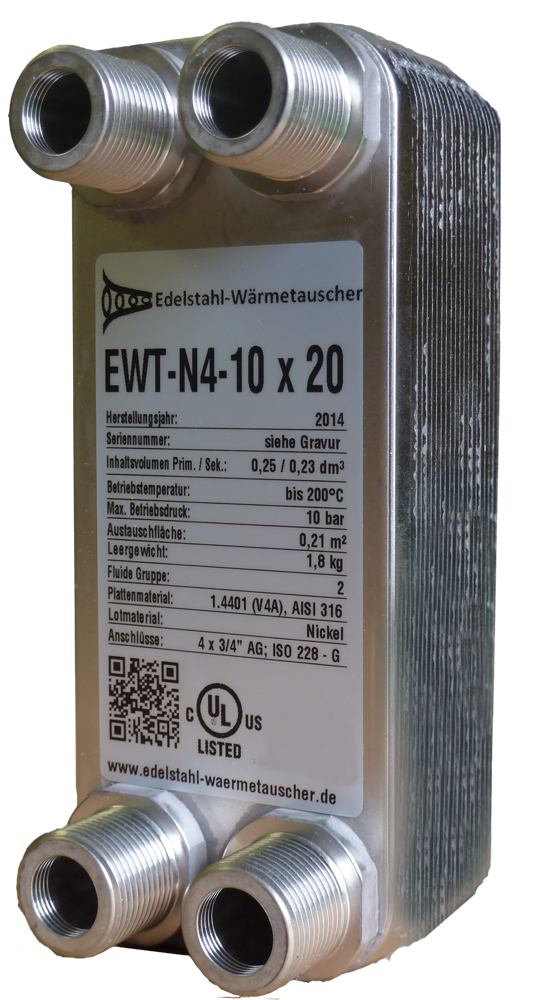 Plattenwärmetauscher Nickel gelötet Plattenwärmetauscher